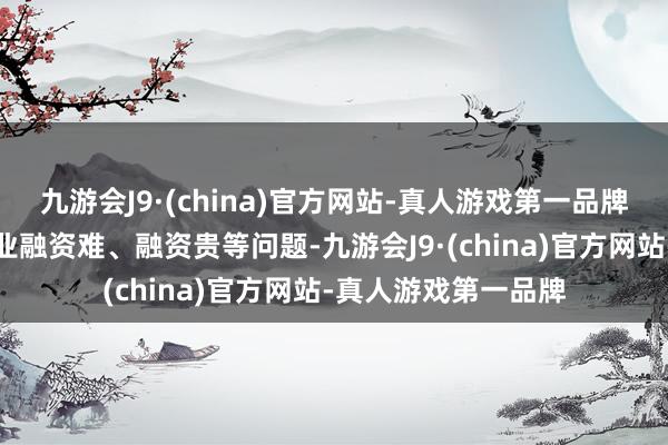 九游会J9·(china)官方网站-真人游戏第一品牌进一步缓解中小企业融资难、融资贵等问题-九游会J9·(china)官方网站-真人游戏第一品牌